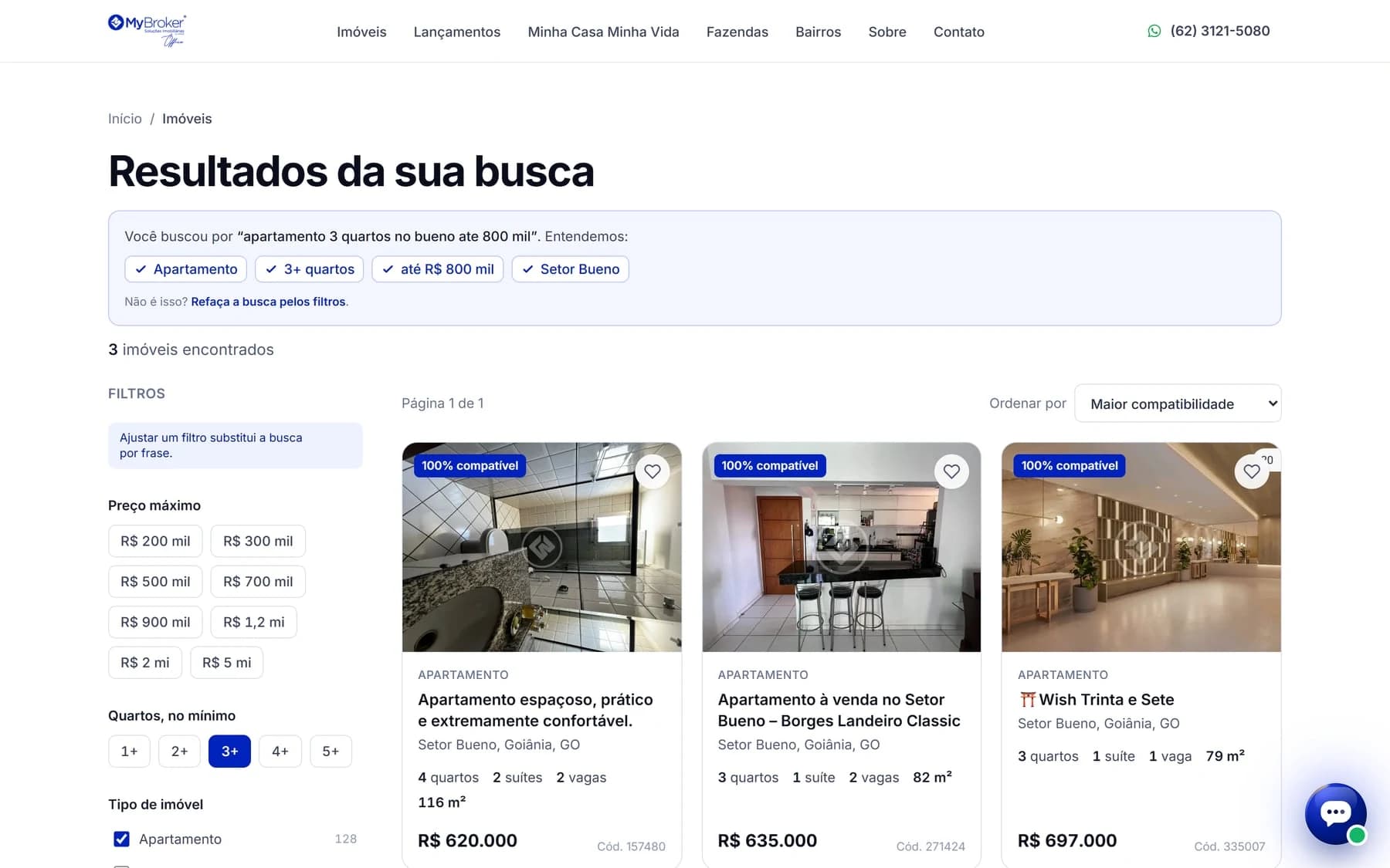My Broker Office — Search with recognized criteria and filters